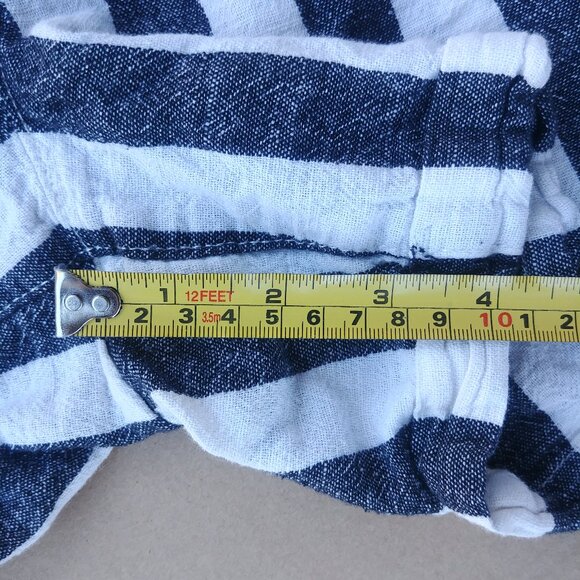 Linen cotton shorts navy blue and white stripes size 16W - Picture 10 of 15